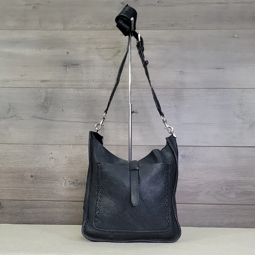 Rebecca Minkoff Black Pebble Leather Crossbody Shoulder Bag